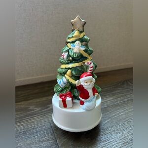 Collectible Festive Ceramic Christmas Tree with Santa